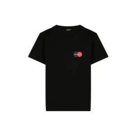Balenciaga Herren-T-Shirt mit Brustlogo-Aufdruck, Rundhalsausschnitt, Kurzarm, Schwarz 620967TIV791000