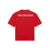 Balenciaga Herren-T-Shirt mit großem Logo im Retro-Stil, kurzärmelig, rot 612966TIVG56540