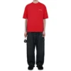 Balenciaga Herren-T-Shirt mit großem Logo im Retro-Stil, kurzärmelig, rot 612966TIVG56540