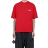 Balenciaga Herren-T-Shirt mit großem Logo im Retro-Stil, kurzärmelig, rot 612966TIVG56540