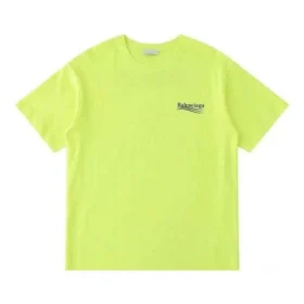 Balenciaga Herren-T-Shirt mit kleinem Logo, Rundhalsausschnitt, kurze Ärmel, gelb 620967TJVF77110