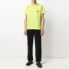 Balenciaga Herren-T-Shirt mit kleinem Logo, Rundhalsausschnitt, kurze Ärmel, gelb 620967TJVF77110