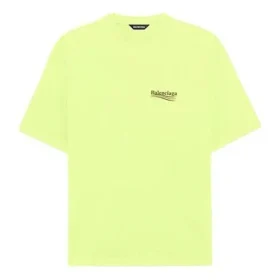 Balenciaga Herren-T-Shirt mit Logo-Aufdruck, kurzärmelig, gelb 641675TJVF77110