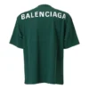 Balenciaga Herren-T-Shirt mit Logo-Aufdruck, kurzärmelig, grün 570805THV803230