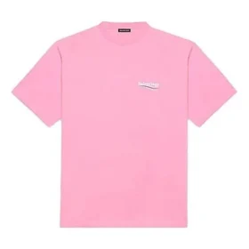 Balenciaga Herren-T-Shirt mit Logo-Aufdruck, kurzärmelig, rosa 641675TJVF75713