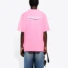 Balenciaga Herren-T-Shirt mit Logo-Aufdruck, kurzärmelig, rosa 641675TJVF75713