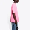 Balenciaga Herren-T-Shirt mit Logo-Aufdruck, kurzärmelig, rosa 641675TJVF75713