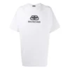 Balenciaga Herren-T-Shirt mit Logo-Aufdruck, Rundhalsausschnitt, kurze Ärmel, weiß 583214TFV652569