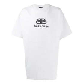 Balenciaga Herren-T-Shirt mit Logo-Aufdruck, Rundhalsausschnitt, kurze Ärmel, weiß 583214TFV652569