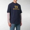 Balenciaga Herren-T-Shirt mit Logo, Rundhalsausschnitt, kurze Ärmel, marineblau 535622TAV044128