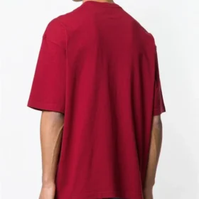 Balenciaga Herren-T-Shirt mit Logo, Rundhalsausschnitt, kurze Ärmel, rot 556148TDV516064