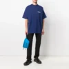 Balenciaga Herren-T-Shirt mit Political Campaign-Aufdruck, große Ausführung, kurzärmelig, marineblau 641675TIV521195