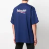 Balenciaga Herren-T-Shirt mit Political Campaign-Aufdruck, große Ausführung, kurzärmelig, marineblau 641675TIV521195