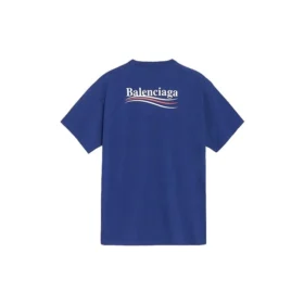 Balenciaga Herren-T-Shirt mit Political Campaign-Aufdruck, kurzärmelig, königsblau 508203TAV444540
