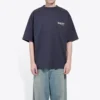 Balenciaga Herren-T-Shirt mit Political Campaign-Aufdruck, kurzärmelig, marineblau 570803TAV444128