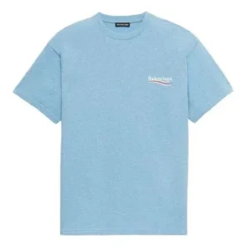 Balenciaga Herren-T-Shirt mit Political Campaign-Aufdruck, Rundhalsausschnitt, kurze Ärmel, blau 570803TBV425840
