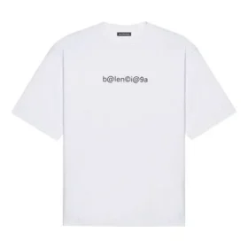 Balenciaga Herren-T-Shirt mit Rundhalsausschnitt, Alphabet-Print, kurzärmelig, weiß 620969TIV509040