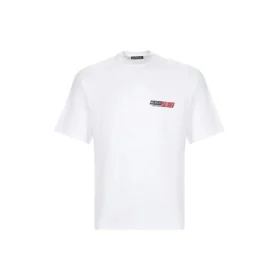 Balenciaga Herren-T-Shirt mit Rundhalsausschnitt und kurzen Ärmeln, Weiß 612966TIVD19000