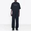 Balenciaga Herren-T-Shirt mit Symbolik, Rundhalsausschnitt und Alphabet-Print, kurzärmelig, schwarz 620969TIV501070