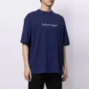 Balenciaga Herren-T-Shirt SS21 mit Logo-Aufdruck „Alphabet“, kurzärmelig, blau, 612966TIV545400