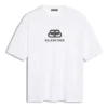 Balenciaga Herren-T-Shirt, weiß, mit BB-Logo, klassischer Logo-Aufdruck, Kurzarm 570803TEV489044