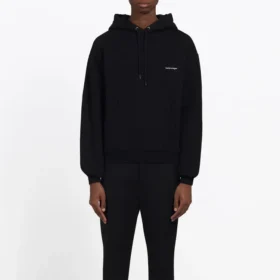 Balenciaga Herren-T-Shirt, weiß-schwarz, kleines Logo, schwarz, 556145TYK271000