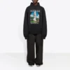 Balenciaga Landscape Loose Hoodie für Herren, Schwarz, 641679TJVH91000