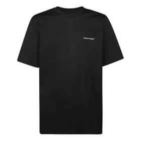 Balenciaga Logo-Strick-T-Shirt für Herren, kurzärmelig, schwarz 556150TYK281000 Balenciaga Logo-Strick-T-Shirt für Herren, kurzärmelig, schwarz 556150TYK281000