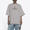 Balenciaga Mosaic Logo BB Alphabet Loose Hole Distress Kurzarm-T-Shirt für Herren, grau, 651795TKVF58174