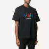 Balenciaga Paris Love Herren-T-Shirt mit Aufdruck, reguläre Passform, kurze Ärmel, schwarz 594579TGV431000