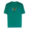 Balenciaga Paris Love Regular T-Shirt für Herren, bedruckt, kurzärmelig, grün 594579TGV433640