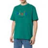 Balenciaga Paris Love Regular T-Shirt für Herren, bedruckt, kurzärmelig, grün 594579TGV433640