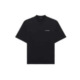 Balenciaga Retro Sports Logo Kurzarm-T-Shirt für Herren, schwarz, 641614TJVL41000