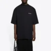 Balenciaga Retro Sports Logo Kurzarm-T-Shirt für Herren, schwarz, 641614TJVL41000