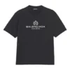 Balenciaga Retro-Strick-T-Shirt für Herren mit „BB Paris“-Aufdruck, kurzärmelig, schwarz 594579TGV601000