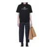 Balenciaga Retro-Strick-T-Shirt für Herren mit „BB Paris“-Aufdruck, kurzärmelig, schwarz 594579TGV601000