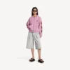 Balenciaga Sacra Cœur Damen-Hoodie mit Reißverschluss in mittlerer Passform in Old Pink Balenciaga Sacra Cœur Damen-Hoodie mit Reißverschluss in mittlerer Passform in Old Pink