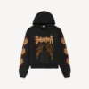 Balenciaga Sacra Cœur Hoodie für Damen in schwarzer Farbe mit mittlerer Passform Balenciaga Sacra Cœur Hoodie für Damen in schwarzer Farbe mit mittlerer Passform