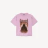 Balenciaga Sacra Cœur T-Shirt für Damen in mittlerer Passform in Altrosa