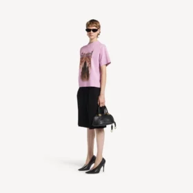 Balenciaga Sacra Cœur T-Shirt für Damen in mittlerer Passform in Altrosa