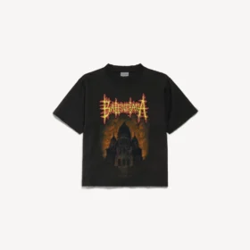 Balenciaga Sacra Cœur T-Shirt für Damen in schwarzer Farbe mit mittlerer Passform