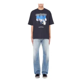 Balenciaga Speed Hunters für Herren, schwarz, blaues Band, kurzärmelig, grau, 541875TCV381055
