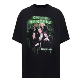 Balenciaga Speedhunters Band Herren-T-Shirt, kurzärmelig, schwarz 556133TCV381000