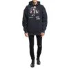 Balenciaga Speedhunters Boysband Print-Kapuzenpullover mit langen Ärmeln für Herren, marineblau, 541873TCV371055