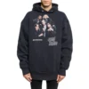Balenciaga Speedhunters Boysband Print-Kapuzenpullover mit langen Ärmeln für Herren, marineblau, 541873TCV371055