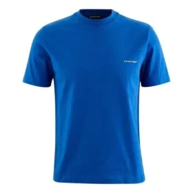 Balenciaga SS21 Alphabet Small Logo Kurzarm-T-Shirt für Herren, Blau, 556151TBV438077