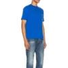 Balenciaga SS21 Alphabet Small Logo Kurzarm-T-Shirt für Herren, Blau, 556151TBV438077