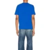Balenciaga SS21 Alphabet Small Logo Kurzarm-T-Shirt für Herren, Blau, 556151TBV438077