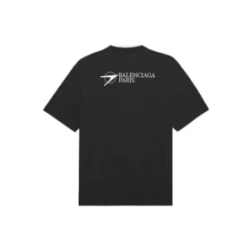 Balenciaga SS21 Herren-T-Shirt mit gesticktem Logo, kurzärmelig, schwarz 641675TKV861070