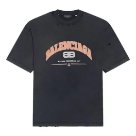 Balenciaga T-Shirt, mittlere Passform „Schwarz“ 612966TLVJ11074 Balenciaga T-Shirt, mittlere Passform „Schwarz“ 612966TLVJ11074